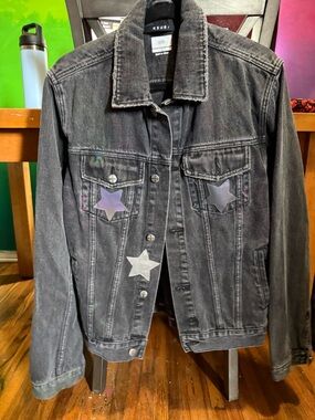 Ksubi Faded Black Denim Jacket with Subtle Distressing